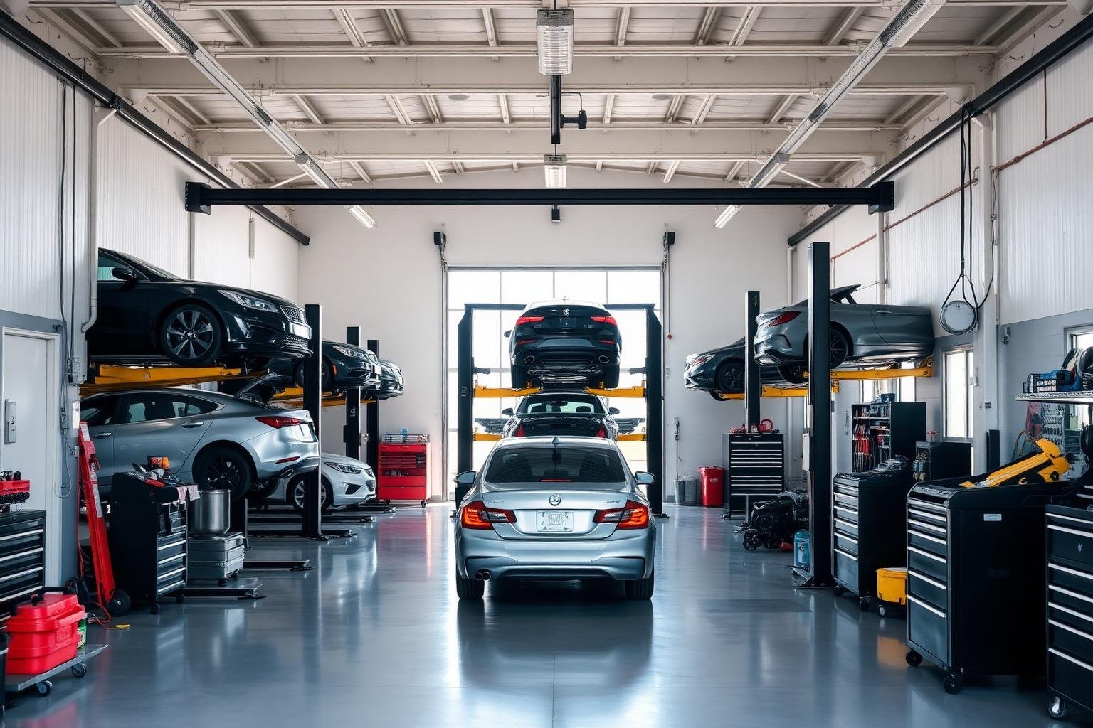 Inside the Francis Road Services repair shop